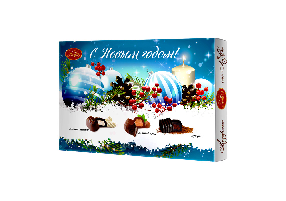 Конфеты "Новогодние шары от Люси" Ассорти (200гр) г.Москва ООО "ЛЮСИ" (1шт)