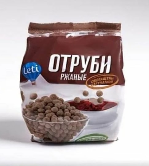Отруби экструдированные ржаные "Летти" (100гр*12) Московская обл. ООО"Лидер С" (1шт)