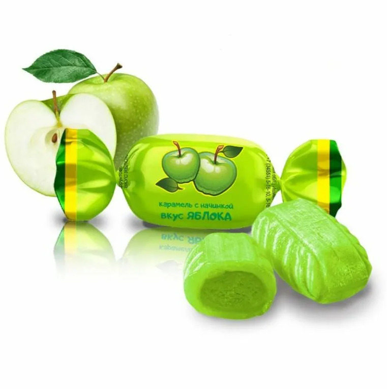 Акция Карамель "Яблоко"фруктовая г.Ишим КФ ООО"Слада"  (1кг)