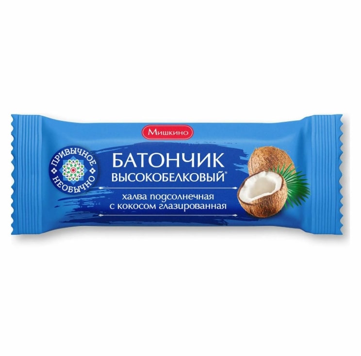 812 Батончик Халва подсолнечная с кокосом глаз.(50гр) г. Ростов-на-Дону КФ "Мишкино счастье" (1шт)