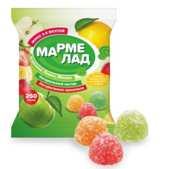 Мармелад "Фруктово-ягодная смесь" (0,250гр*20) г. Ишим ООО ТК Кондитер Профи (1шт)