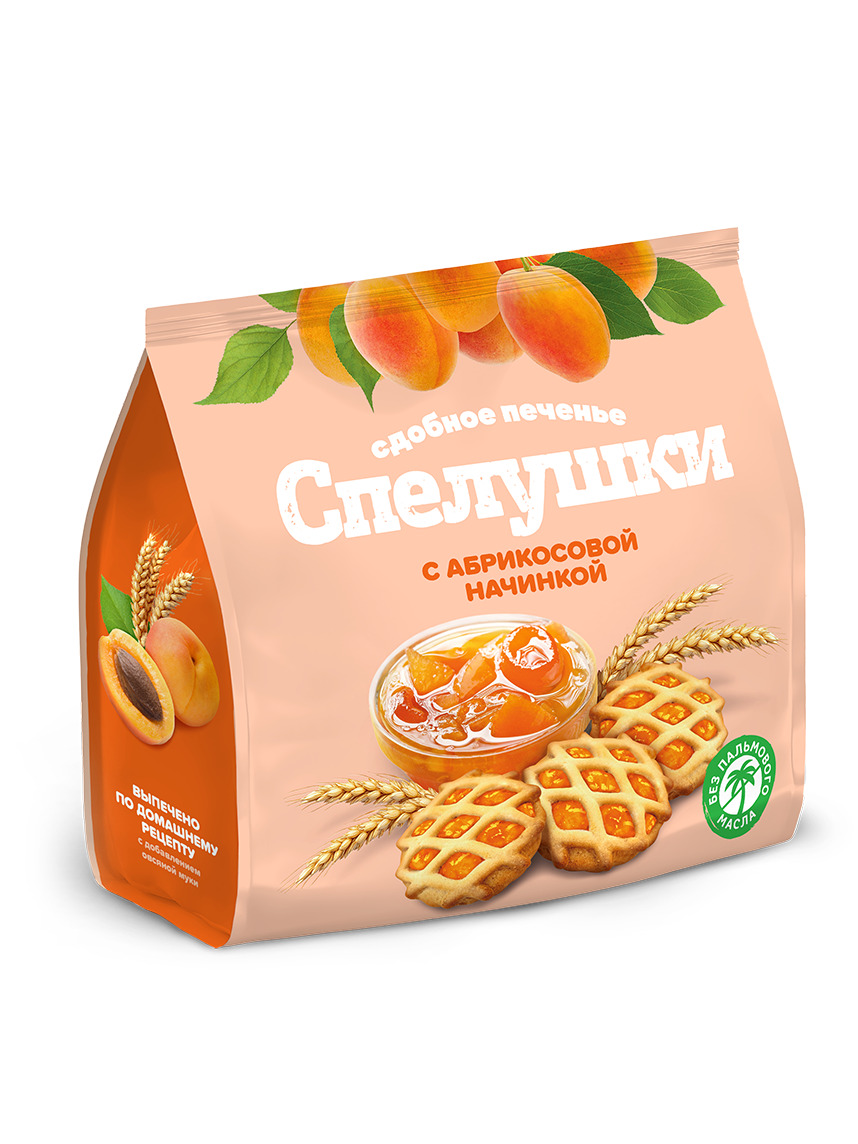 Печенье"Спелушки"(абрикосовая начинка) г.Казань ООО"Тестори" (350гр)