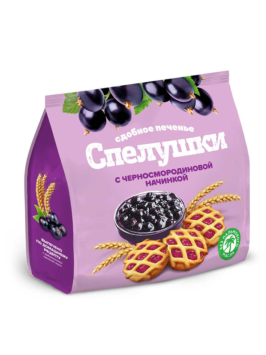 Печенье"Спелушки"(черная смородина начинка) г.Казань ООО"Тестори" (350гр)
