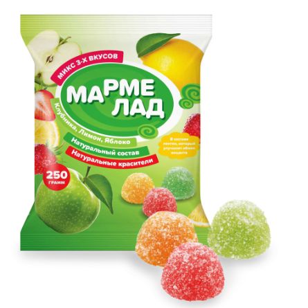 Мармелад "Фруктово-ягодная смесь" (0,250гр*20) г. Ишим ООО ТК Кондитер Профи (1шт)