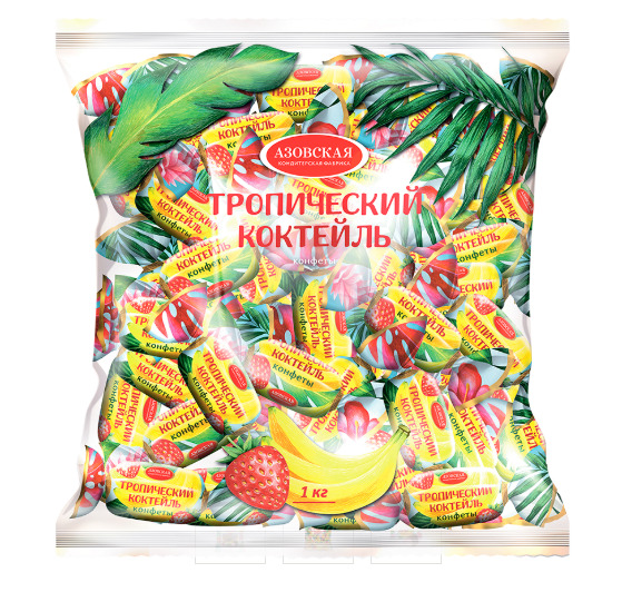 Конфеты помадные глаз. "Тропический коктейль" г.Азов ООО "Азовская КФ" (1кг)