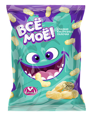 Акция Кукурузные палочки сладкие "Все мое" (75г*20) г. Тула ООО "Олимп" (1шт)