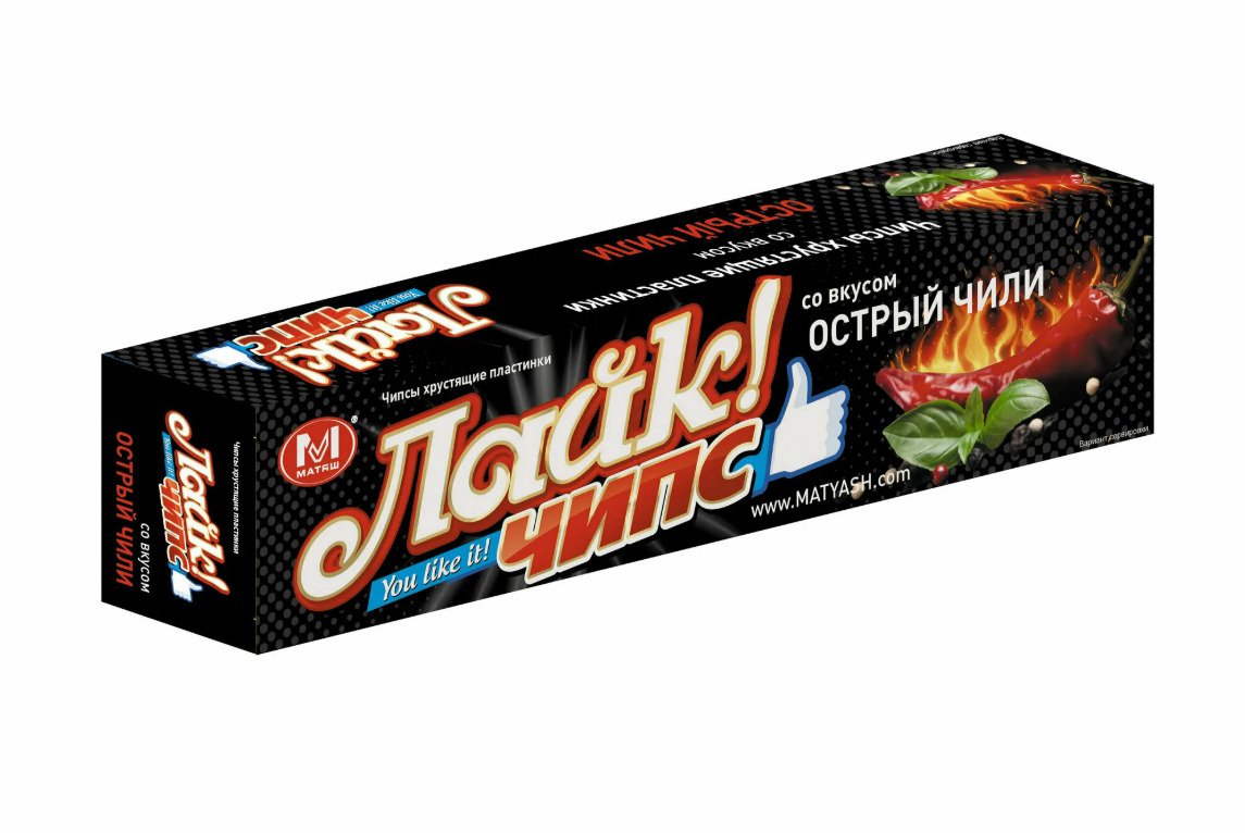 Чипсы "Лайк чипс" вкус острый чили (40г*25) г. Тула ООО "Олимп" (1шт)