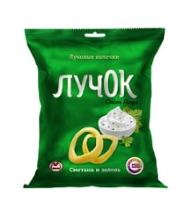 Чипсы "Лучок" вкус сметаны и зелени (35г*25) г. Тула ООО "Олимп" (1шт)