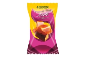 Конфеты "Assorti" с мягкой карамелью г. Омск КФ "Сибирская белочка" (1кг)
