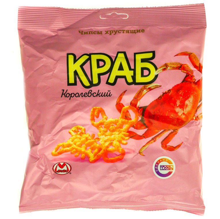Чипсы "Королевский краб" вкус краба (150г*12) г. Тула ООО "Олимп" (1шт)