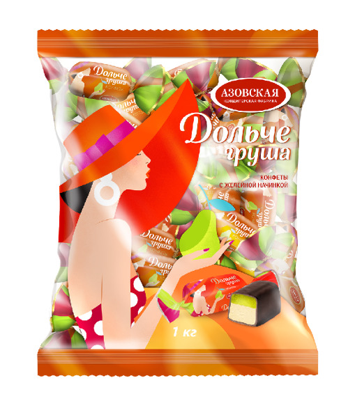 Конфеты помадные глаз. "Дольче груша" г.Азов ООО "Азовская КФ" (1кг)