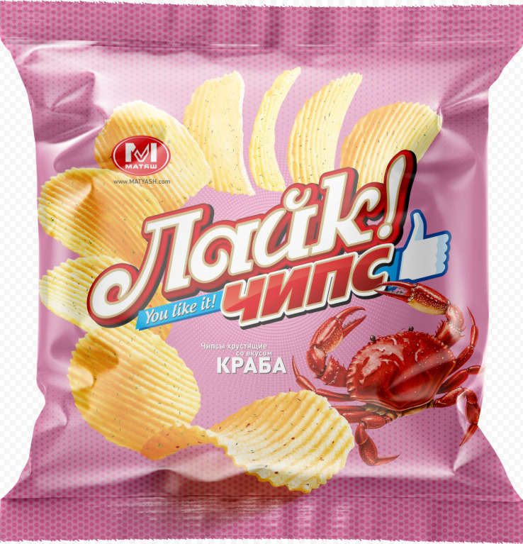 Чипсы "Лайк чипс" вкус краба (40г*25) г. Тула ООО "Олимп" (1шт)