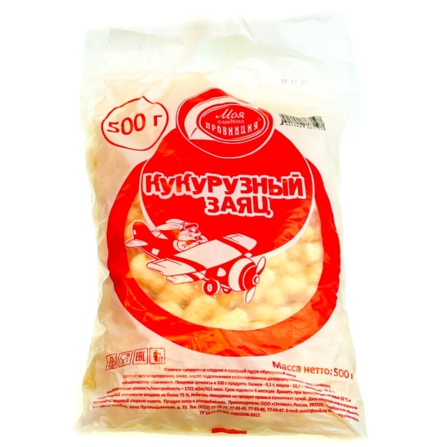 Палочки кукурузные "Кукурузный заяц" (500гр*5) Тамбовская обл, ООО "Оптима" (1шт) Палочки кукурузные "Кукурузный заяц" (500гр*5) Тамбовская обл, ООО "Оптима" (1шт)